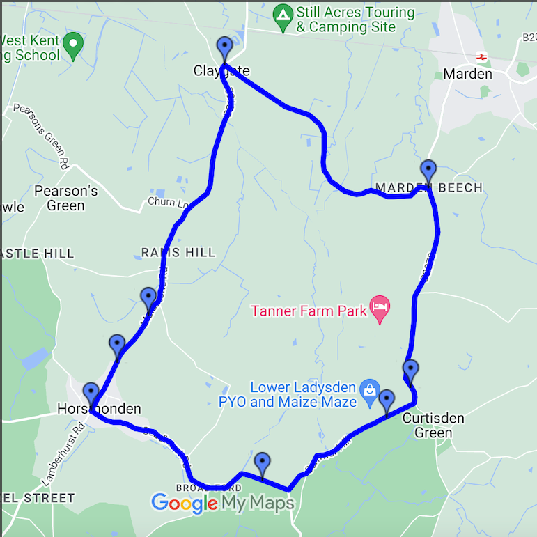 Horsmonden Cycle Club route